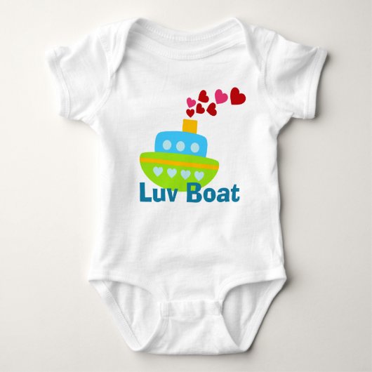 Cute Boys Luv Boat met hart Romper (Voorkant)