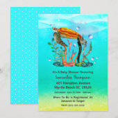 Cute Boys Onderwater Zee Turtle Baby shower Kaart (Voorkant / Achterkant)