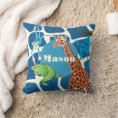 Cute Boy's Personalized Giraffe Monkey Alligator Kussen (Deken)