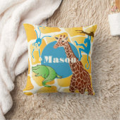 Cute Boy's Personalized Giraffe Monkey Alligator Kussen (Deken)