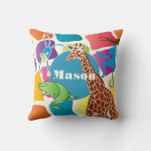 Cute Boy's Personalized Giraffe Monkey Alligator Kussen (Achterkant)