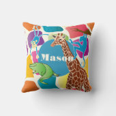 Cute Boy's Personalized Giraffe Monkey Alligator Kussen (Achterkant)
