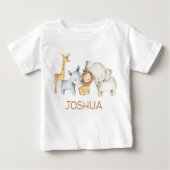 Cute Boys Personalized Safari Animals T-Shirt (Voorkant)