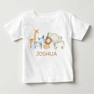 Cute Boys Personalized Safari Animals T-Shirt