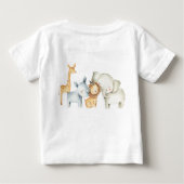 Cute Boys Personalized Safari Animals T-Shirt (Achterkant)