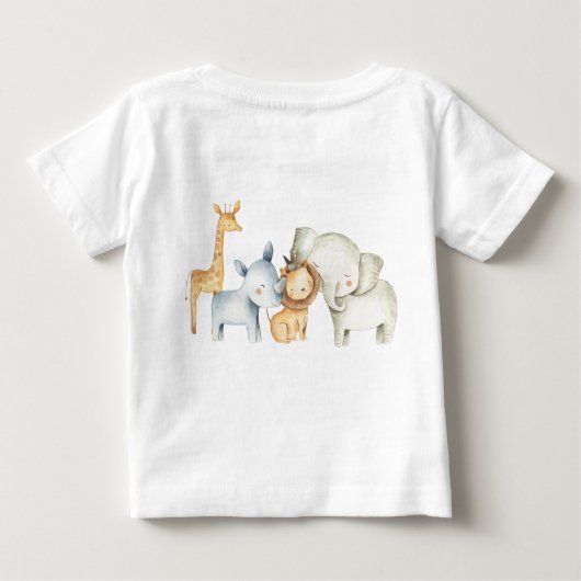 Cute Boys Personalized Safari Animals T-Shirt (Achterkant)