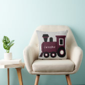 Cute Boy's Pillow, maroon Train met naam Kussen (Stoel)