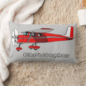 Cute Boy's Pillow, Red Airplane w/ Name Kussen (Deken)