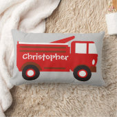 Cute Boy's Pillow, Red Firetruck met naam Kussen (Deken)
