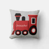 Cute Boy's Pillow, Red Train met naam Kussen (Voorkant)