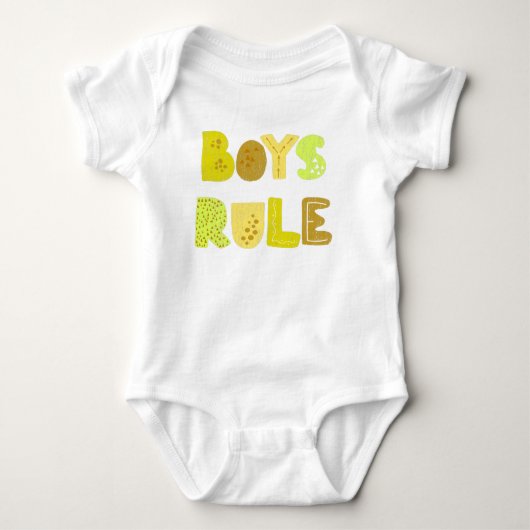 Cute Boys regeltypografie Baby Bodysuit (Voorkant)