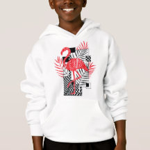 Cute Boys Rode Flamingo Patroon Hoodie - Kids Trop