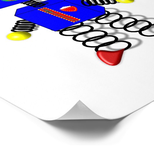 Cute Boys Room Robot Afbeelding Poster Decor (Hoek)