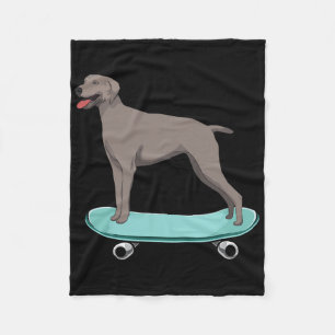 Cute Boys Skateboarden Cadeau Weimaraner Weim Hond Fleece Deken