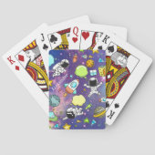 Cute Boy's Space Astronauts Planets Galaxy Pokerkaarten (Achterkant)