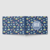 Cute Boys Space Pattern Baby shower Guest Book Gastenboek (Volledig)
