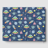 Cute Boys Space Pattern Baby shower Guest Book Gastenboek (Achterkant)