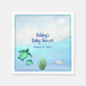 Cute Boys Zee Turtles Baby shower Napkins Servet (Voorkant)