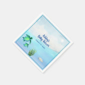 Cute Boys Zee Turtles Baby shower Napkins Servet (Hoek)