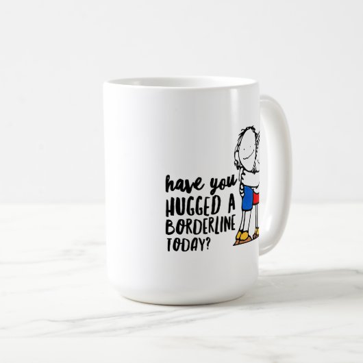 Cute BPD Awareness | Hug a Borderline | DBT-cadeau Koffiemok (Voorkant rechts)