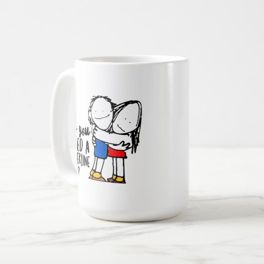 Cute BPD Awareness | Hug a Borderline | DBT-cadeau Koffiemok (Voorkant links)