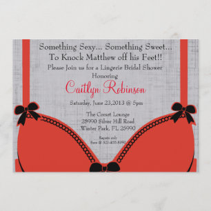 Cute Bra Lingerie Bridal Shower Invitation Kaart