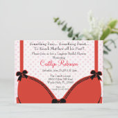 Cute Bra Lingerie Bridal Shower Invitation Kaart (Staand voorkant)