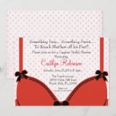 Cute Bra Lingerie Bridal Shower Invitation Kaart (Voorkant / Achterkant)