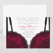 Cute Bra Lingerie Bridal Shower Invitation Kaart (Voorkant / Achterkant)