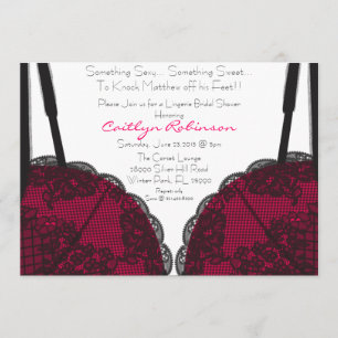 Cute Bra Lingerie Bridal Shower Invitation Kaart