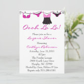 Cute Bra/Lingerie Bridal Shower Invitation Kaart (Staand voorkant)