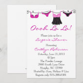 Cute Bra/Lingerie Bridal Shower Invitation Kaart (Voorkant / Achterkant)