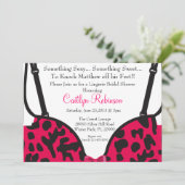 Cute Bra Lingerie Bridal Shower Invitation Kaart (Staand voorkant)