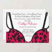 Cute Bra Lingerie Bridal Shower Invitation Kaart (Voorkant / Achterkant)
