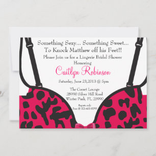 Cute Bra Lingerie Bridal Shower Invitation Kaart
