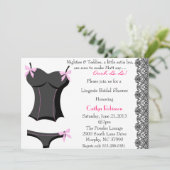Cute Bra/Lingerie Bridal Shower Invitation Kaart (Staand voorkant)
