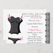 Cute Bra/Lingerie Bridal Shower Invitation Kaart (Voorkant / Achterkant)
