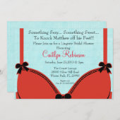 Cute Bra Lingerie Bridal Shower Invitation Kaart (Voorkant / Achterkant)