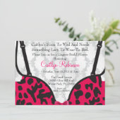 Cute Bra Lingerie Bridal Shower Invitation Kaart (Staand voorkant)