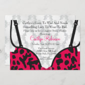 Cute Bra Lingerie Bridal Shower Invitation Kaart (Voorkant / Achterkant)
