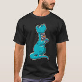 Cute Brachiosaurus Dinosaur With Books T-shirt (Voorkant)