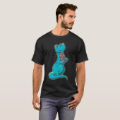 Cute Brachiosaurus Dinosaur With Books T-shirt (Voorkant volledig)