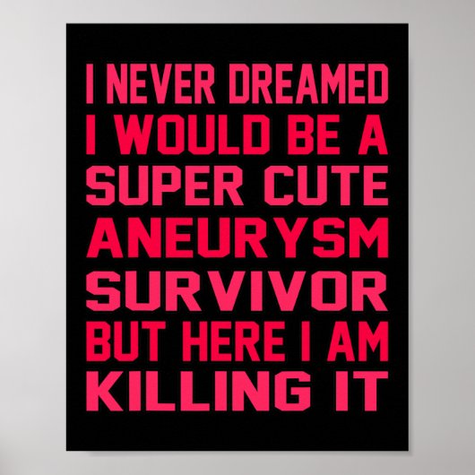 Cute Brain Aneurysm Survivor Awareness Month Suppo Poster (Voorkant)