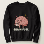 Cute Brain Fuel Coffee Cartoon Trui (Design voorkant)