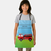 Cute brandweerauto brandweerman kinderen schort (Insitu)