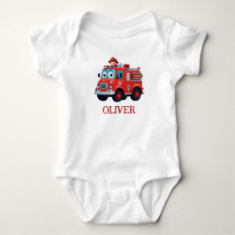 Cute brandweerauto en brandweerjongen romper