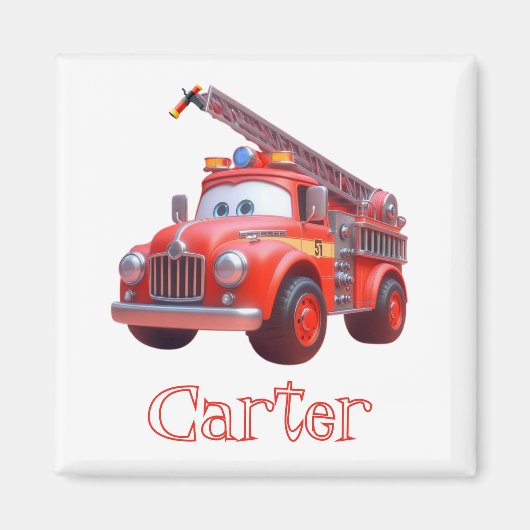 Cute brandweerauto magneet (Voorkant)