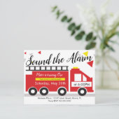 Cute brandweerauto voertuig confetti 1e verjaardag briefkaart (Staand voorkant)