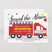 Cute brandweerauto voertuig confetti 1e verjaardag briefkaart (Voorkant / Achterkant)