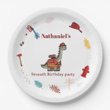 Cute Brandweerdinosaurus brul en reddingsverjaarda